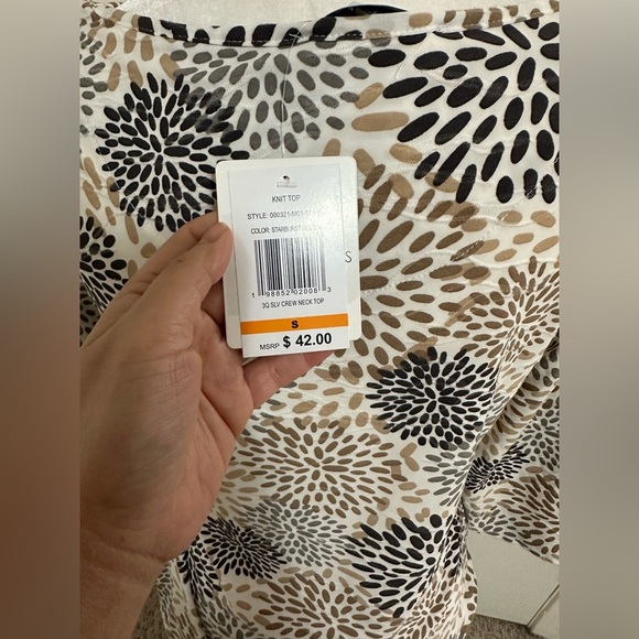 Emily Daniels quarter sleeve spandex pullover relaxed fit top Small - Picture 3 of 8